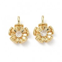 Colgante Flor de Sakura con circonita cúbica, baño de oro de 18K