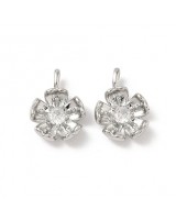 Подвеска Сакура Цветок 13х17.5мм фианит, родиевое покрытие