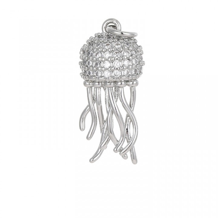 Colgante Medusa con circonitas cúbicas, baño de platino