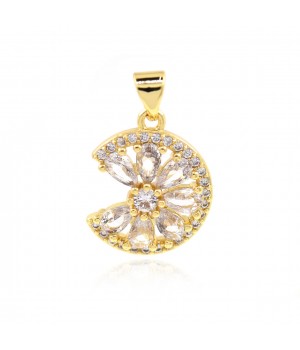 Colgante Limón circonitas blancas baño de oro 18K