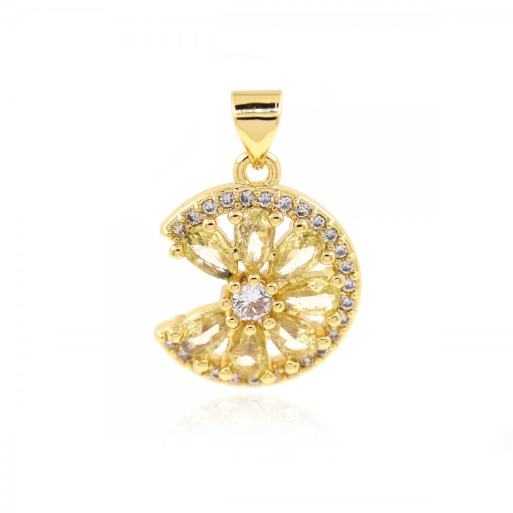 Colgante Limón circonita amarilla, baño de oro 18K