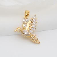 Подвеска Птичка с фианитами, позолота 18 карат