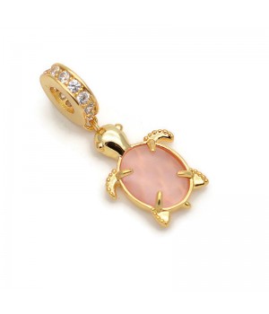 Charm Tortuga color rosa, dorado 18K