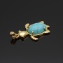 Charm Tortuga Turquesa, dorado 18K