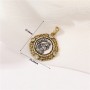 Micro Pave CZ Antique Coin Pendant 25:33mm