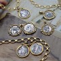 Micro Pave CZ Antique Coin Pendant 25:33mm