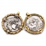 Micro Pave CZ Antique Coin Pendant 27:29mm