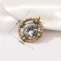 Micro Pave CZ Antique Coin Pendant 27:29mm