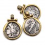 Micro Pave CZ Antique Coin Pendant 23:31mm