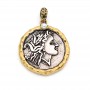 Colgante Moneda antigua 25:34mm con perla