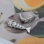 Large Fish Pendant with orange zirconia, platinum plated