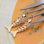 Medium Fish Pendant with orange zirconia, 14K gold plated
