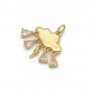 Brass micro pave Rain Cloud charm pendant, 14K gold plated