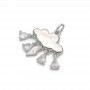 Brass micro pave Rain Cloud charm pendant, platinum plated