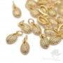 Small cowrie shell pendant 12mm, 18K gold plated