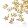 Small star pendant 9.5mm with cubic zirconia, 18K gold plated