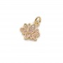 Mini Lotus pendant with cubic zirkonia, 18K gold plated