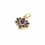 Mini Lotus pendant with cubic zirkonia, 18K gold plated