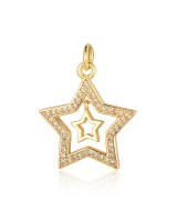 Star pendant charm 20:18mm, 18K gold plated