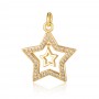 Star pendant charm 20:18mm, 18K gold plated