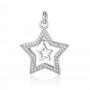 Star pendant charm 20:18mm, platinum plated