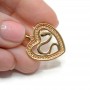 Heart pendant with snake, 18k gold plated