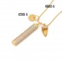Pendant Cylinder 35mm with cubic zirkonia, 18K gold plated