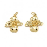 Colgante Flor con circonita cúbica, baño de oro de 18K