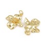 Подвеска Цветок 19мм 3 фианита, позолота 18К