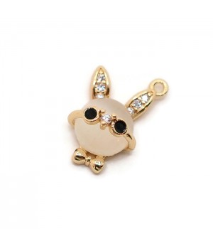 Pendant Rabbit with glasses, 18K gold plated