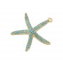 Micro Pave Cubic Zirconia Pendant Starfish/Sea Stars, 18K gold plated