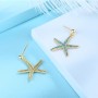 Micro Pave Cubic Zirconia Pendant Starfish/Sea Stars, 18K gold plated