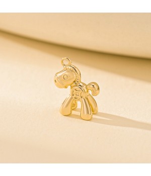 CZ Horse Pony Pendant 12:17mm, 18K gold plated