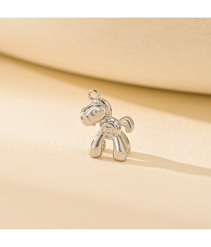 CZ Horse Pony Pendant 12:17mm, platinum plated