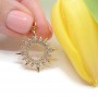 Sun pendant with cubic zirkonia, 18K gold plated