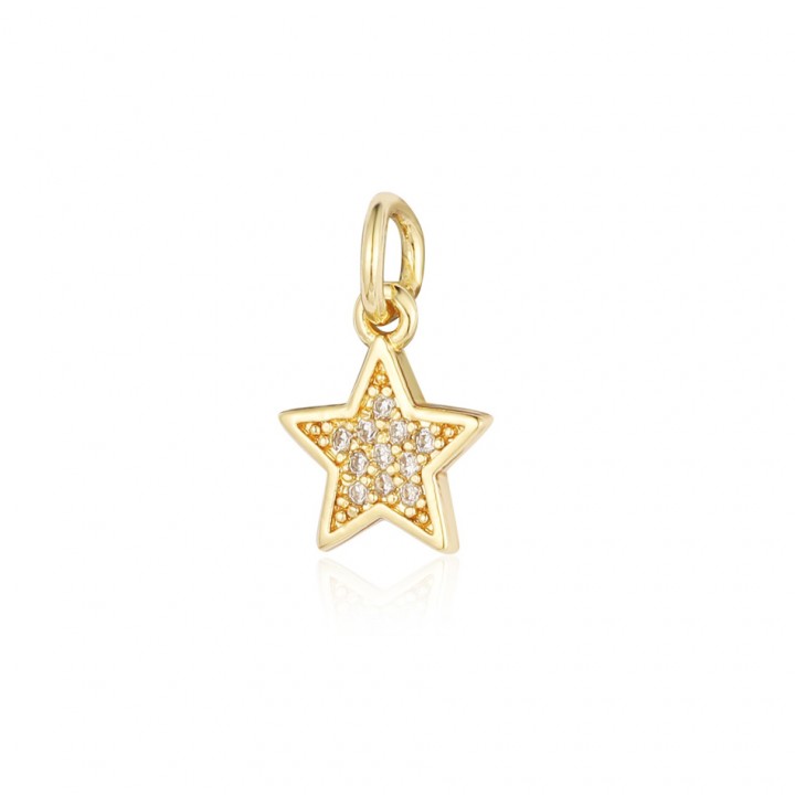 Small star 10mm pendant, 18K gold plated
