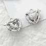 Brass pendant Heart with crystal, platinum plated