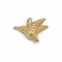 Brass micro pave Hummingbird charm pendant 12.5:16mm, 18K gold plated
