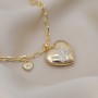 Brass micro pave Heart Teddy Bear charm pendant 18mm, rhodium plated