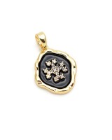 Подвеска Вышивка Крестиком чёрная эмаль, позолота 18К