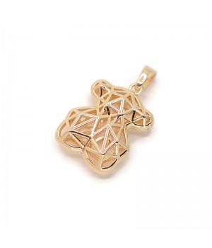 Brass Teddy Bear charm pendant, 18K gold plated