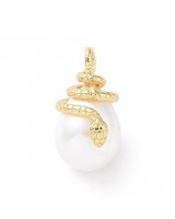 Snake Shell Pearl pendant 26:14:16mm, 18K gold plated