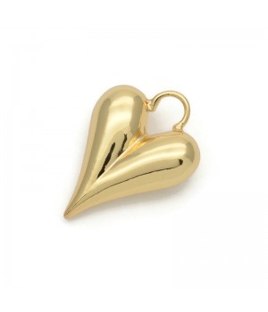 Brass Heart pendant 20:28mm, 18K gold plated