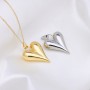 Brass Heart charm pendant 15mm, platinum plated