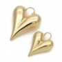 Brass Heart pendant 28:38mm, 18K gold plated