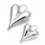 Brass Heart pendant 28:38mm, platinum plated