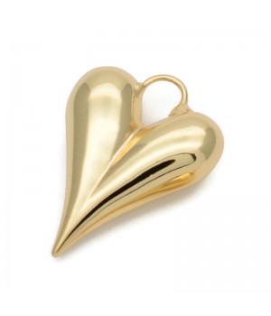 Brass Heart pendant 28:38mm, 18K gold plated