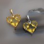 Colgante Corazón 14mm con circonita color amarillo, dorado 18K