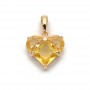 Colgante Corazón 14mm con circonita color amarillo, dorado 18K
