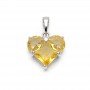 Colgante Corazón 14mm con circonita color amarillo, baño de rodio